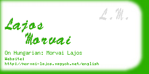 lajos morvai business card